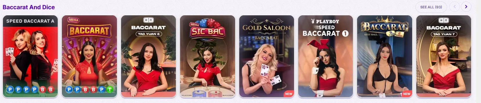 Robocat live baccarat table screenshot