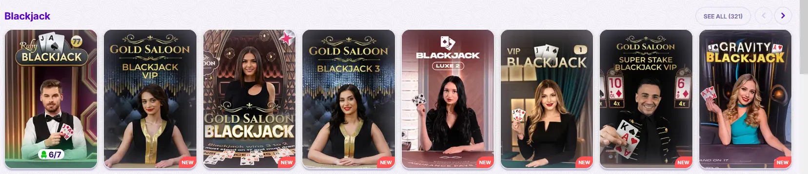 Robocat live blackjack tables